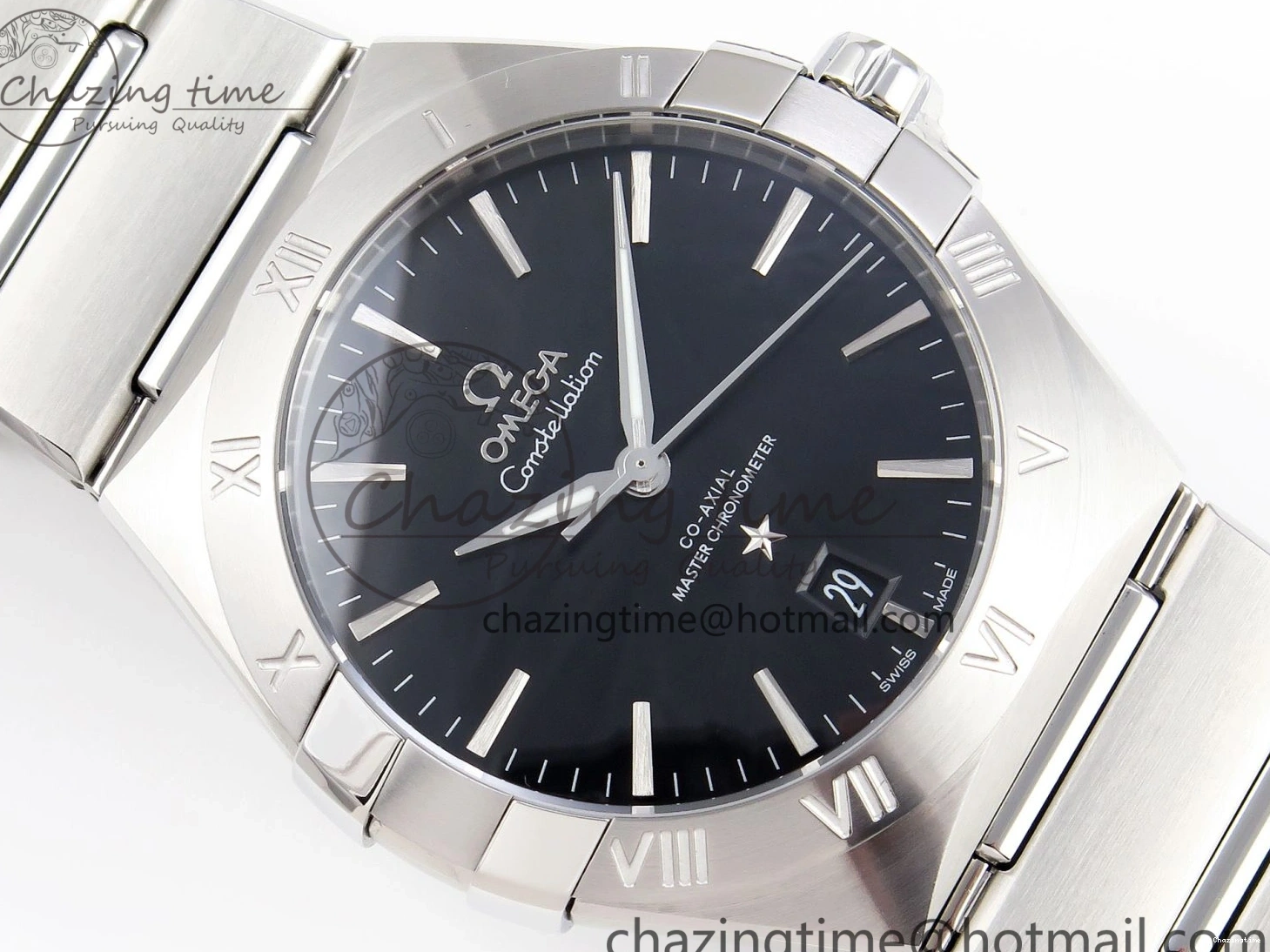 0122 Snug Constellation 39mm SS ASWF 1:1 Best Edition Black Dial on SS Bracelet A 7771